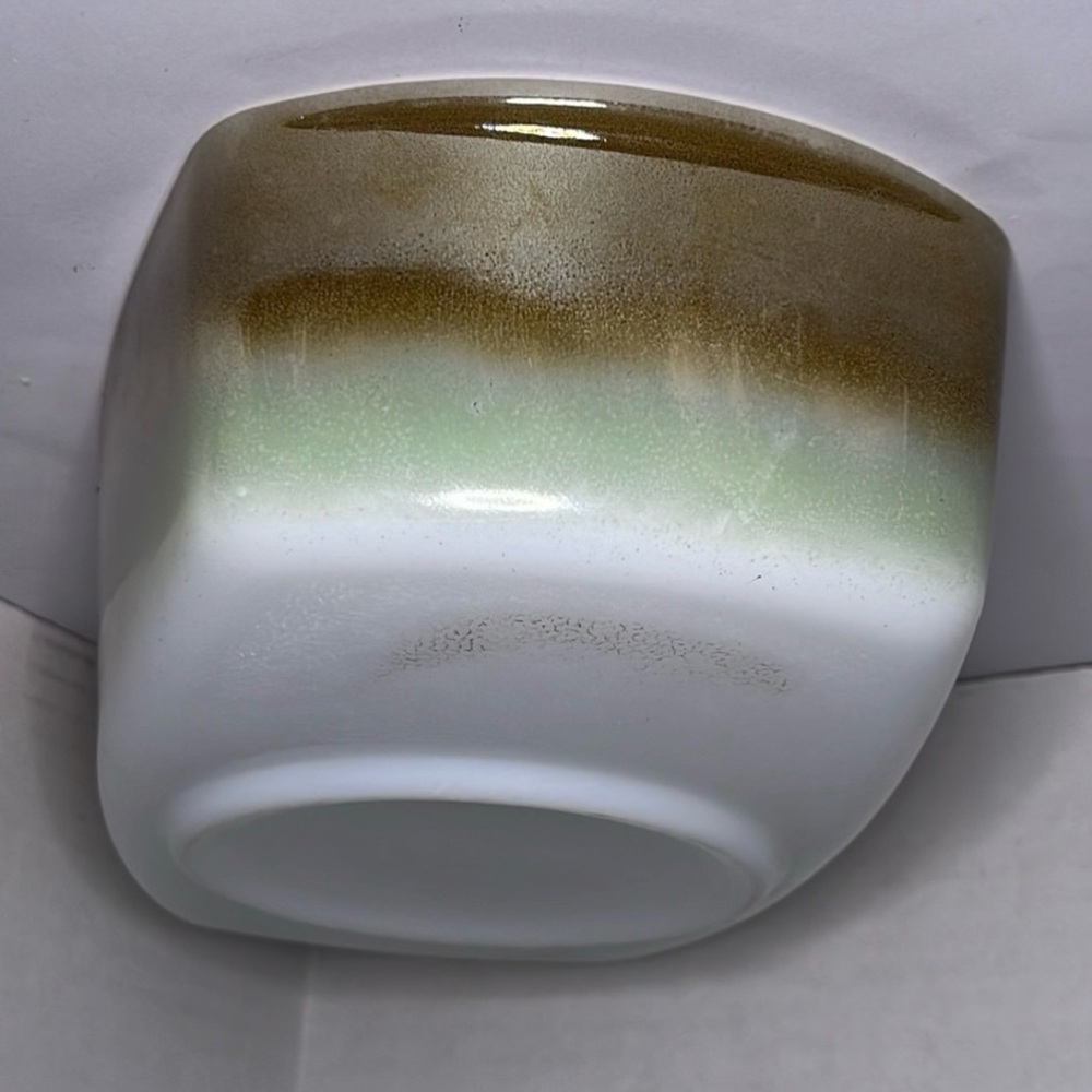 Vintage Federal Glass Iridescent Moss Brown / Green Loaf Pan